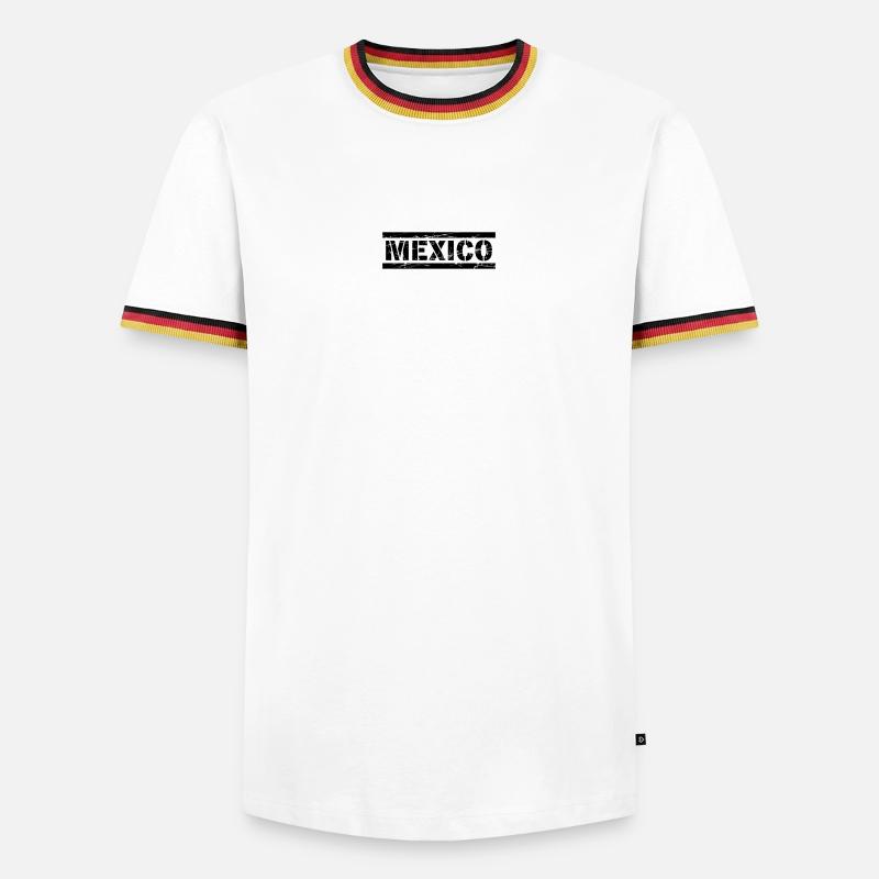 Mexico - Männer Kontrast-T-Shirt - Weiß/Dreifarbig