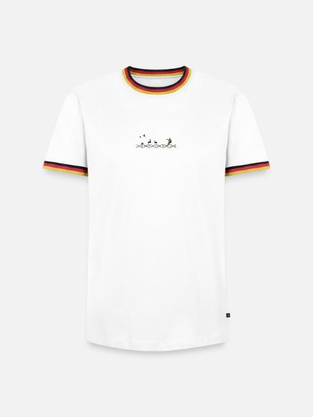 DNA Jagd Tarnmuster - Männer Kontrast-T-Shirt - Weiß/Dreifarbig