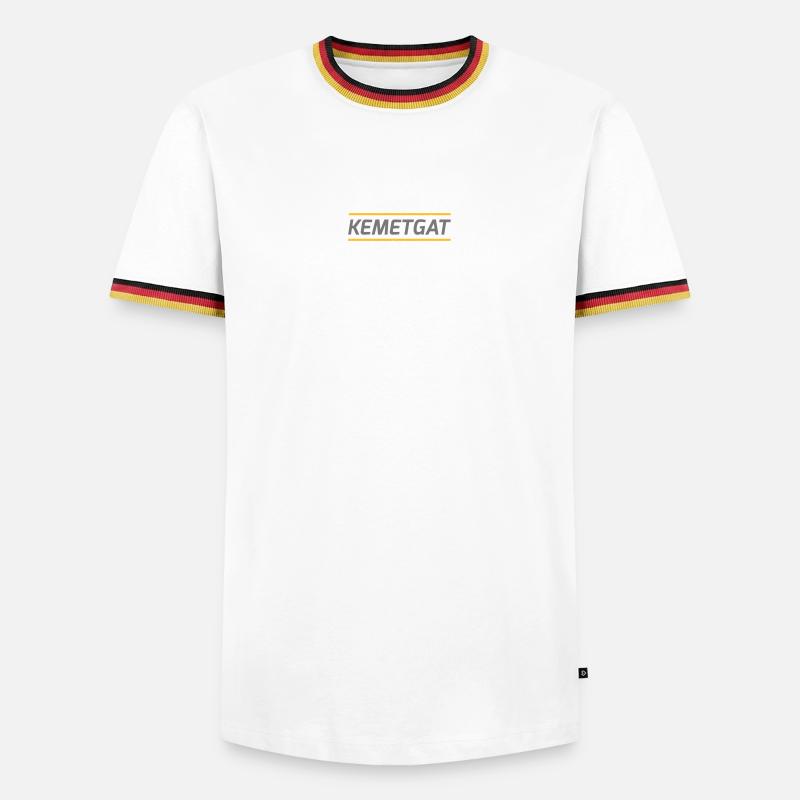 Kemetga - Antwerp dialect - Men's Ringer Shirt - white/tricolour