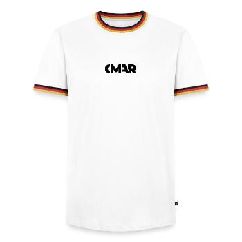 Omar Nom Arabe Prénom Cadeau - T-shirt contrasté Homme - blanc/tricolore - Devant - AI Model Female 172 light (172cm) & AI Model Male 185 light (185cm)