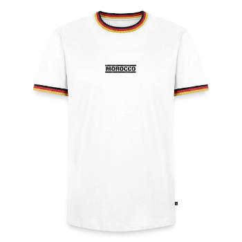 Maroc - T-shirt contrasté Homme - blanc/tricolore - Devant - AI Model Female 172 light (172cm) & AI Model Male 185 light (185cm)