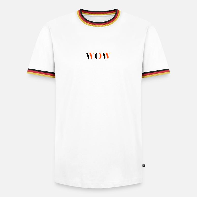 WOW tri-colour - Men's Ringer Shirt - white/tricolour