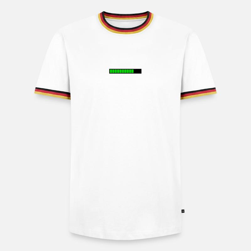 Rectangle loading bar Black Green (75%) - Men's Ringer Shirt - white/tricolour