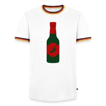 Hot Sauce Chili Sauce Spicy Food BBQ Crew - Men's Ringer Shirt - white/tricolour - Front - AI Model Female 172 light (172cm) & AI Model Male 185 light (185cm)