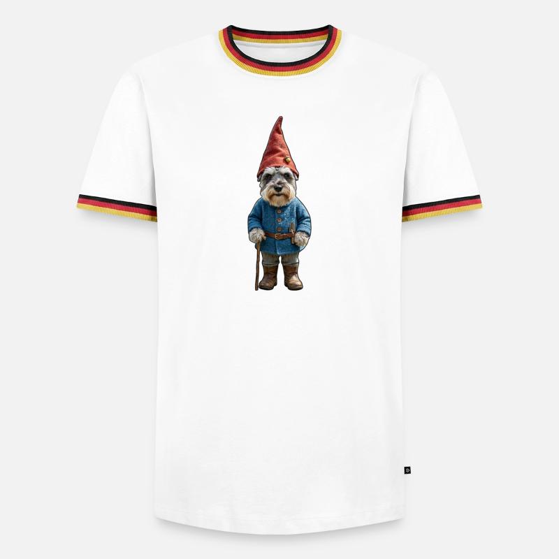 Garden Gnome Schnauzer Magic - Men's Ringer Shirt - white/tricolour