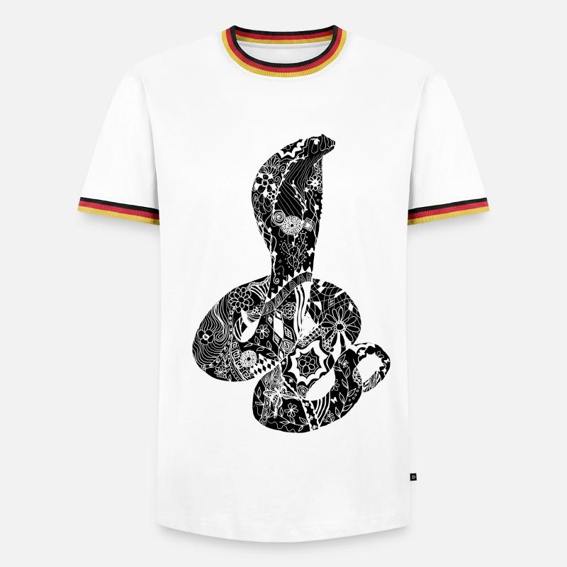 Patchwork Cobra - Men's Ringer Shirt - white/tricolour