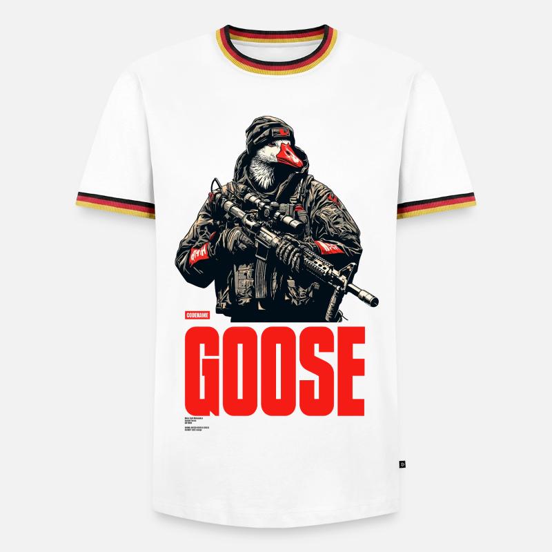 Codename Goose - Männer Kontrast-T-Shirt - Weiß/Dreifarbig