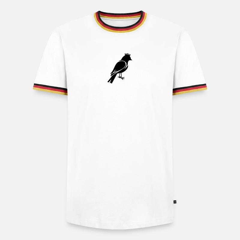 Vogel mit Krone - Männer Kontrast-T-Shirt - Weiß/Dreifarbig