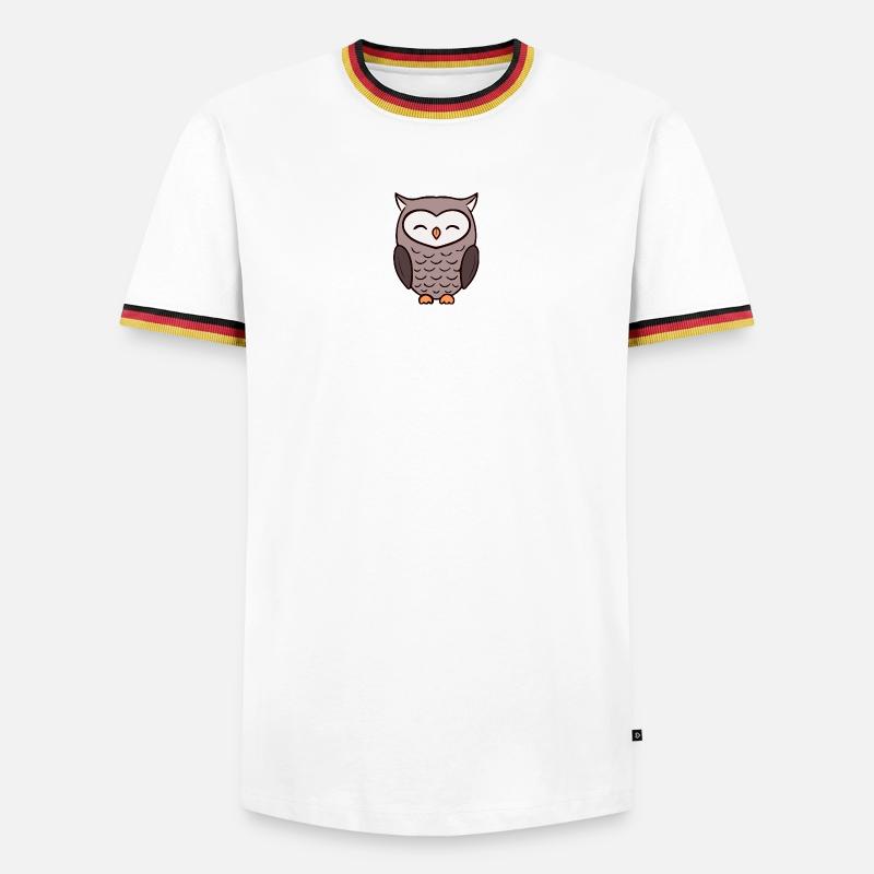 Eule Eulen - Männer Kontrast-T-Shirt - Weiß/Dreifarbig