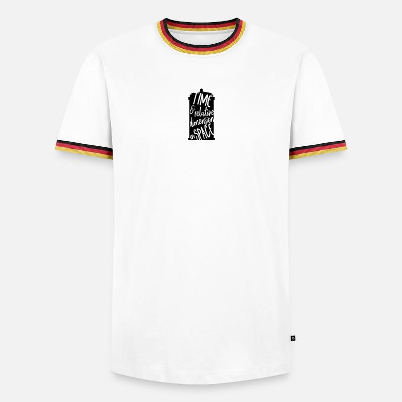 Temps et dimension relative dans l’espace - T-shirt contrasté Homme - blanc/tricolore