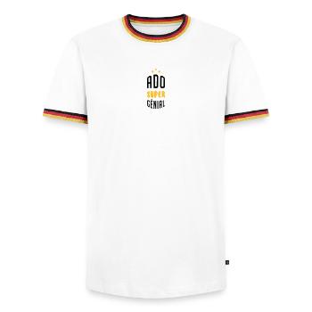 adolescent / enfant / ado / adolescente - T-shirt contrasté Homme - blanc/tricolore - Devant - AI Model Female 172 light (172cm) & AI Model Male 185 light (185cm)