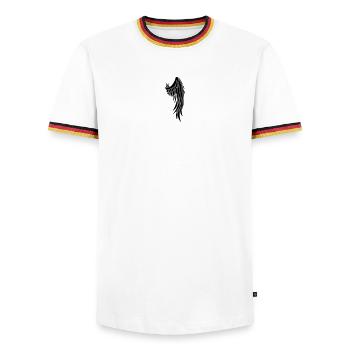 Aile d’ange - T-shirt contrasté Homme - blanc/tricolore - Devant - AI Model Female 172 light (172cm) & AI Model Male 185 light (185cm)