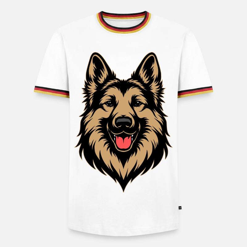 German Shepherd Design - Men's Ringer Shirt - white/tricolour