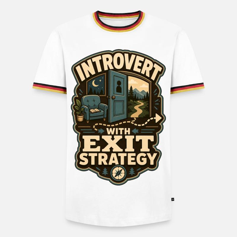 Introvert With Exit Strategy - Men's Ringer Shirt - white/tricolour