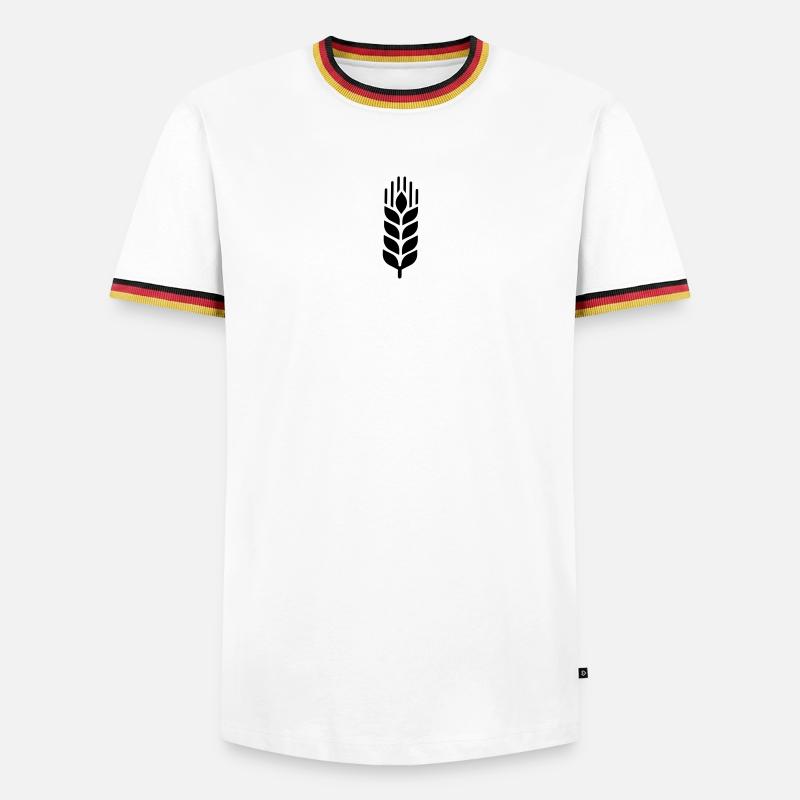 Gerste - Männer Kontrast-T-Shirt - Weiß/Dreifarbig