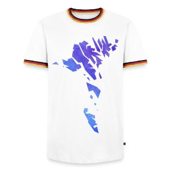 faroe - Men's Ringer Shirt - white/tricolour - Front - AI Model Female 172 light (172cm) & AI Model Male 185 light (185cm)