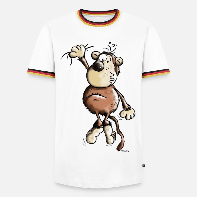 Funny Monkey - Men's Ringer Shirt - white/tricolour
