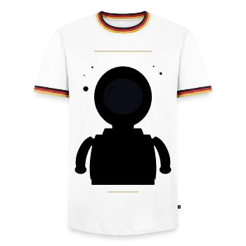 Minimalist Black Moon - Men's Ringer Shirt - white/tricolour - Front - AI Model Female 172 light (172cm) & AI Model Male 185 light (185cm)