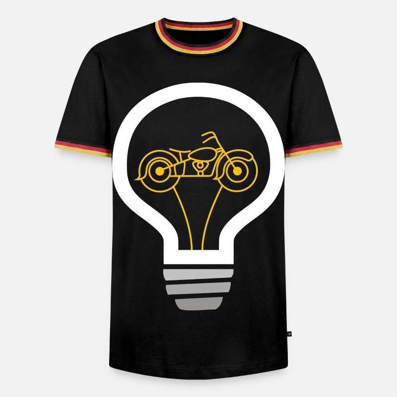 Motorcycle inside bulb - Men's Ringer Shirt - black/tricolour
