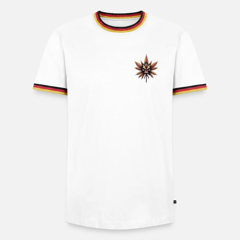 Skull Leaf Gothic Cannabis - Men's Ringer Shirt - white/tricolour