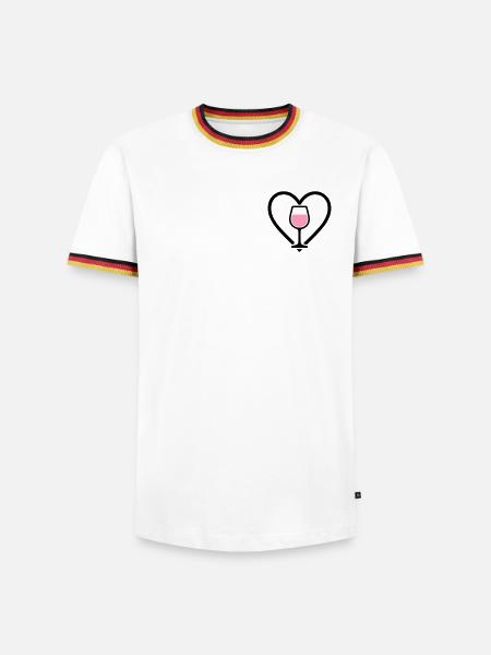 Heart + Rosé Wine – Rosé Lover - Men's Ringer Shirt - white/tricolour