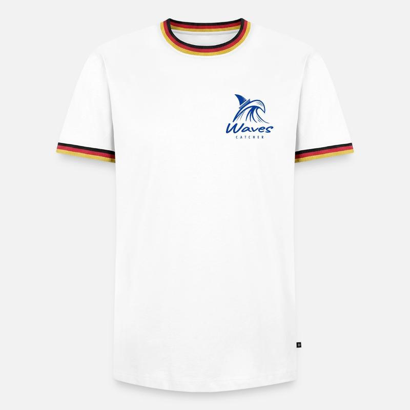 Waves Catcher Surf Graphics - Men's Ringer Shirt - white/tricolour