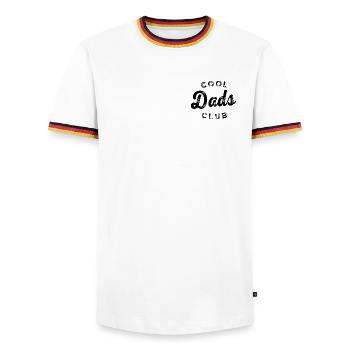 Vintage Cool Dads Club - Männer Kontrast-T-Shirt - Weiß/Dreifarbig - Vorne - AI Model Female 172 light (172cm) & AI Model Male 185 light (185cm)