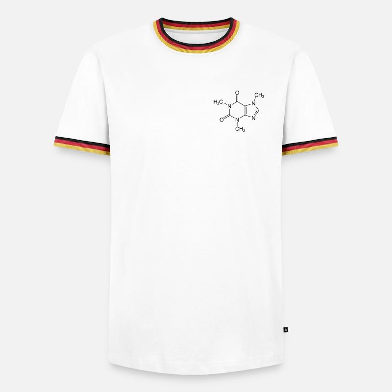 Koffein  - Männer Kontrast-T-Shirt - Weiß/Dreifarbig