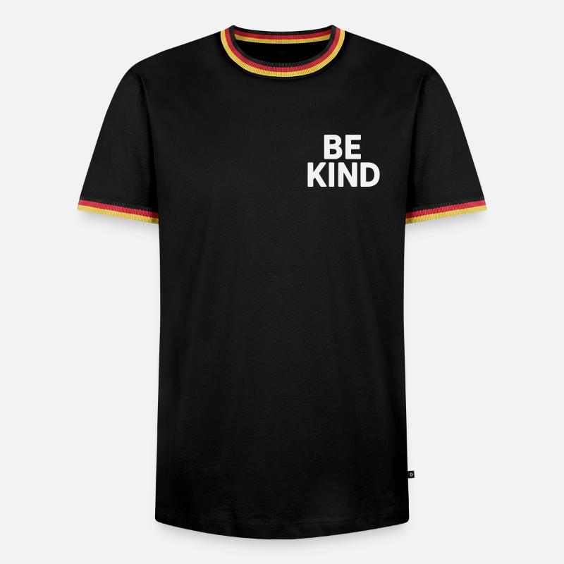 Be kind slogan plain - Men's Ringer Shirt - black/tricolour