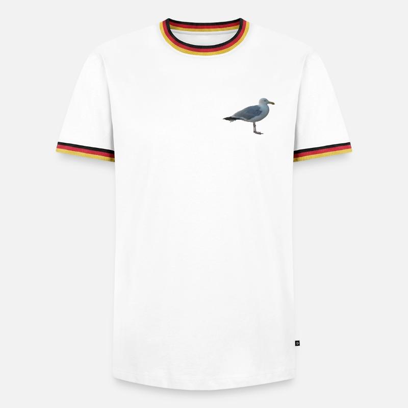 Möwe - Männer Kontrast-T-Shirt - Weiß/Dreifarbig