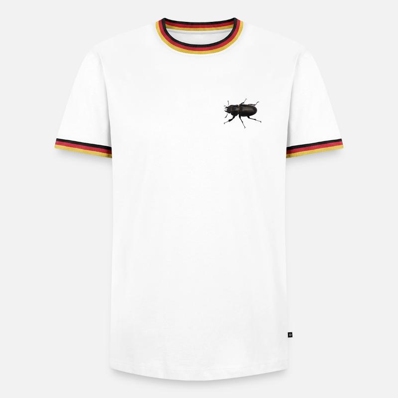 Hirschkäfer Weibchen - Männer Kontrast-T-Shirt - Weiß/Dreifarbig