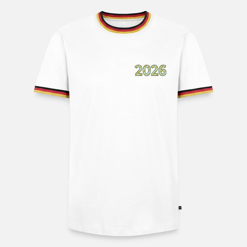 Year 2026 Numbers Pattern - Men's Ringer Shirt - white/tricolour