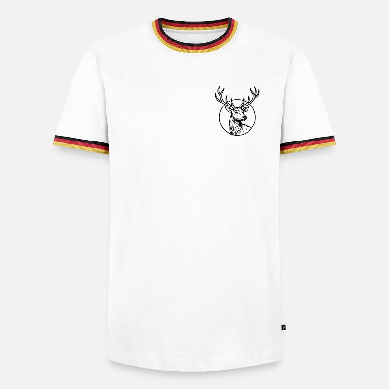 Large, deer - Men's Ringer Shirt - white/tricolour