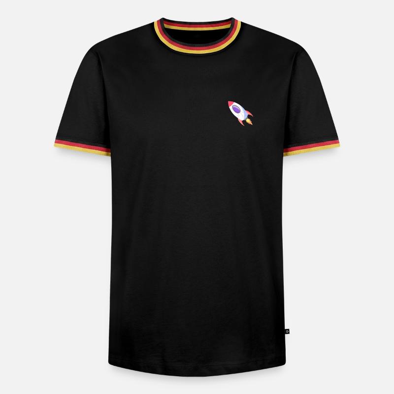 Space Rocket Pop Comic - Men's Ringer Shirt - black/tricolour