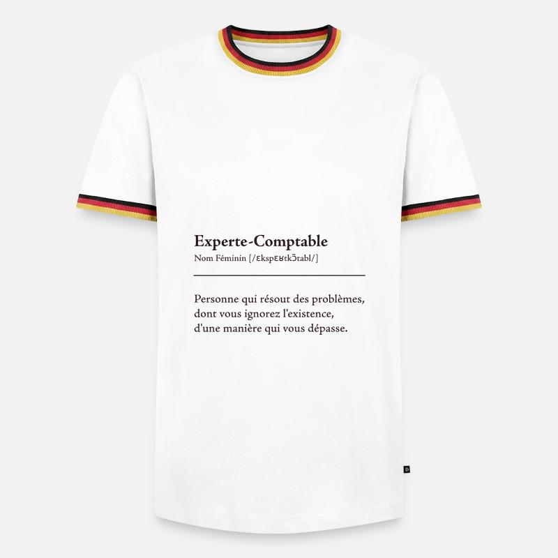 Experte Comptable Definition - T-shirt contrasté Homme - blanc/tricolore
