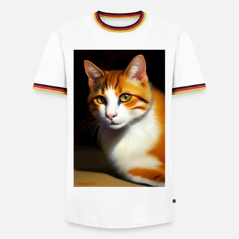 Cat Image - Men's Ringer Shirt - white/tricolour