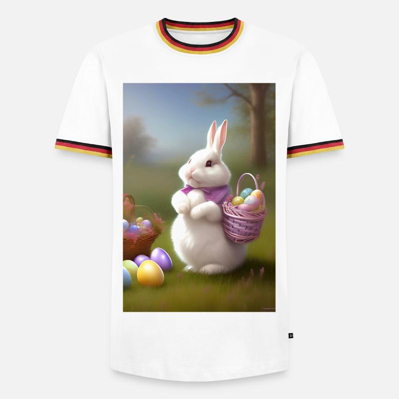 Easter Bunny with Easter Eggs - Men's Ringer Shirt - white/tricolour