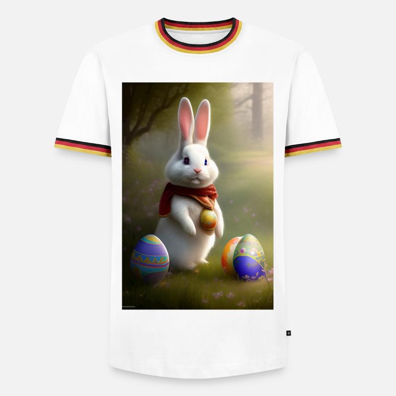 Easter Bunny with Easter Eggs - Men's Ringer Shirt - white/tricolour