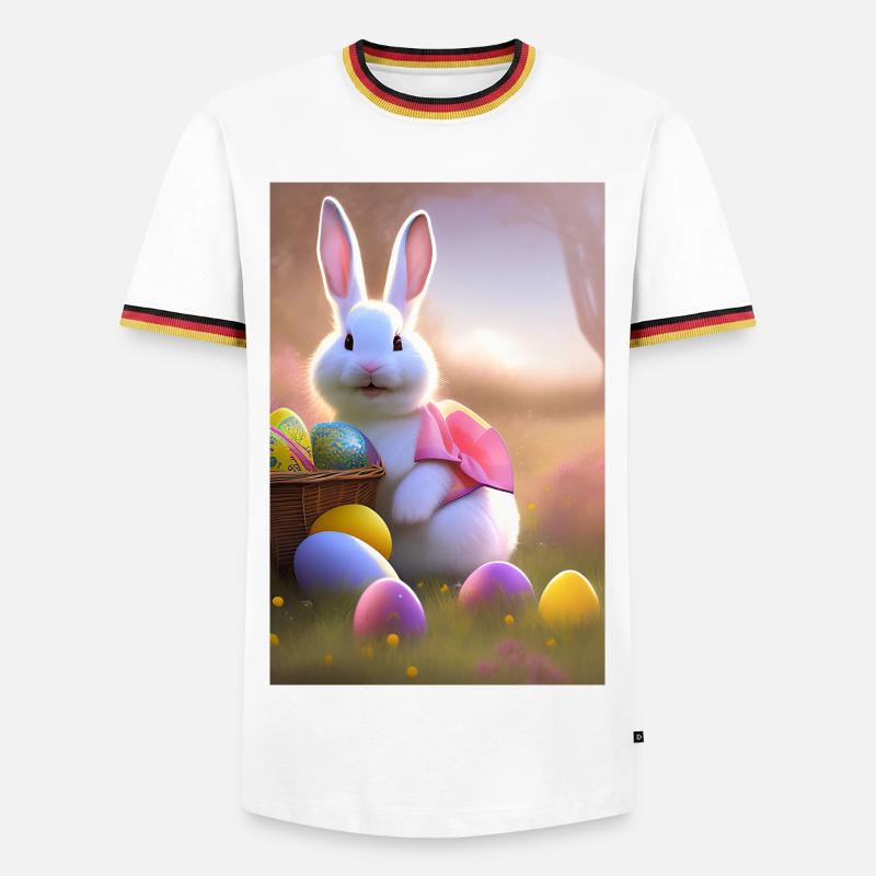 Easter Bunny with Easter Eggs - Men's Ringer Shirt - white/tricolour