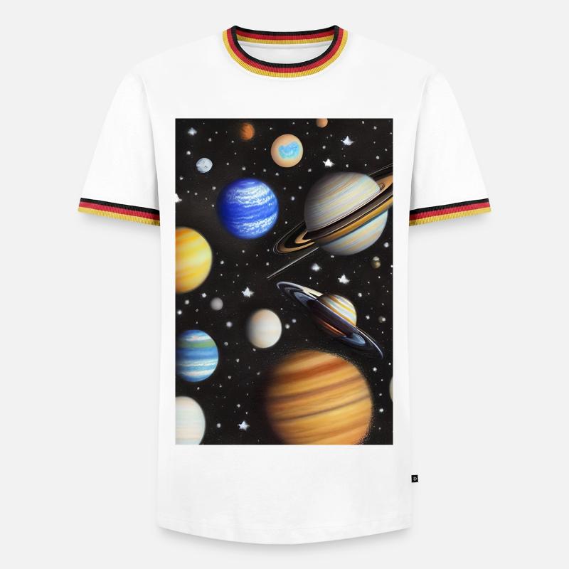 Space and planets - Men's Ringer Shirt - white/tricolour