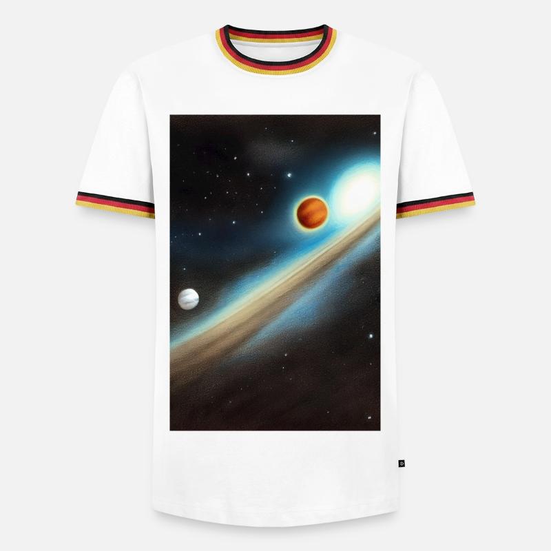 Space and planets - Men's Ringer Shirt - white/tricolour