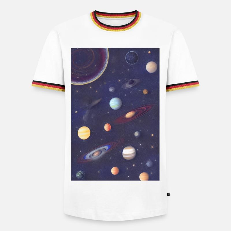 Space and planets - Men's Ringer Shirt - white/tricolour