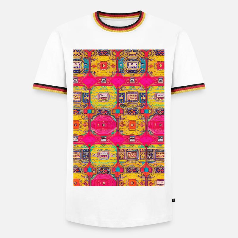 Retro Pattern - Men's Ringer Shirt - white/tricolour