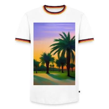 Arabian Desert - Men's Ringer Shirt - white/tricolour - Front - AI Model Female 172 light (172cm) & AI Model Male 185 light (185cm)