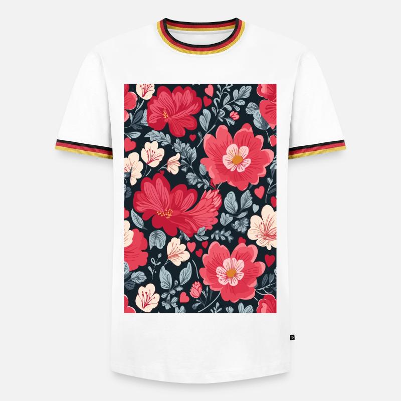Floral Pattern - Men's Ringer Shirt - white/tricolour