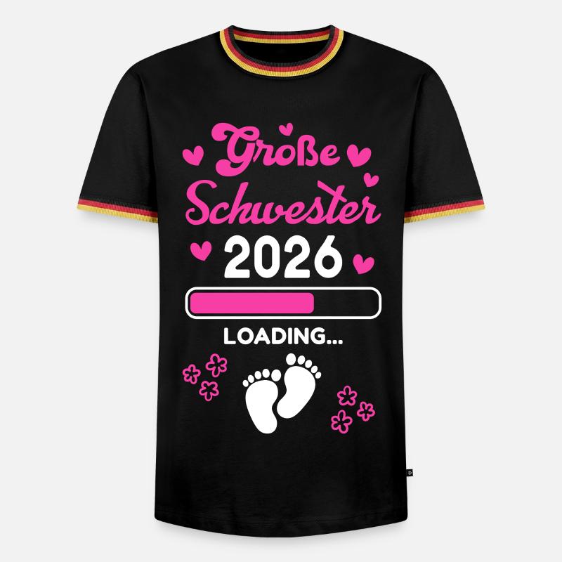 Große Schwester 2026 Loading - Männer Kontrast-T-Shirt - Schwarz/Dreifarbig