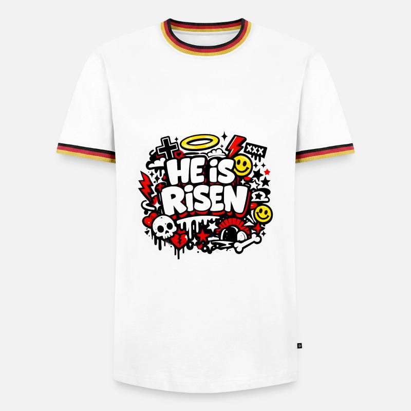 He is Risen Graffiti Easter - Men's Ringer Shirt - white/tricolour