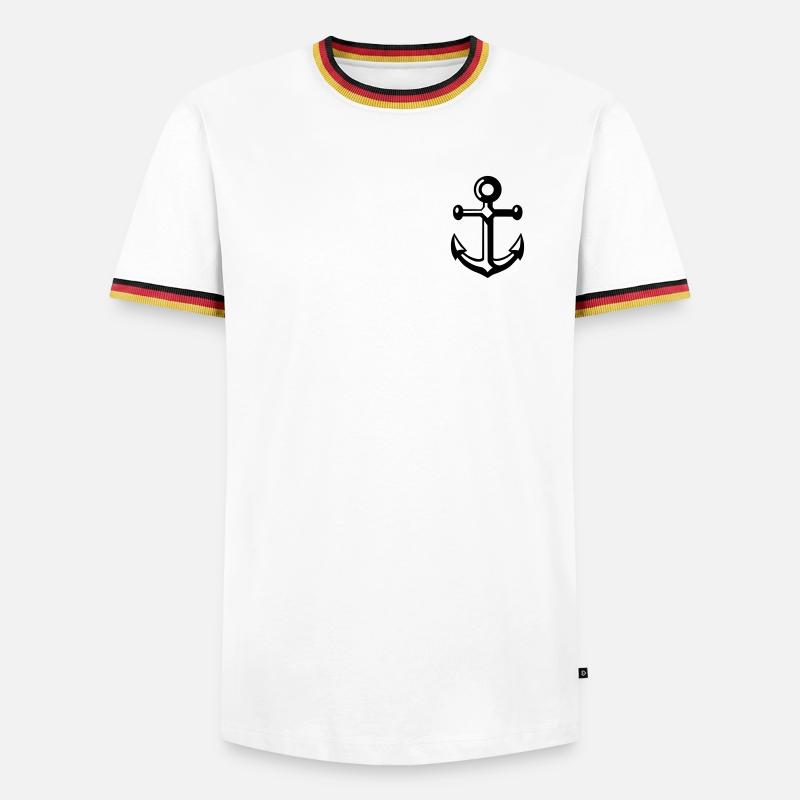 anker - Men's Ringer Shirt - white/tricolour