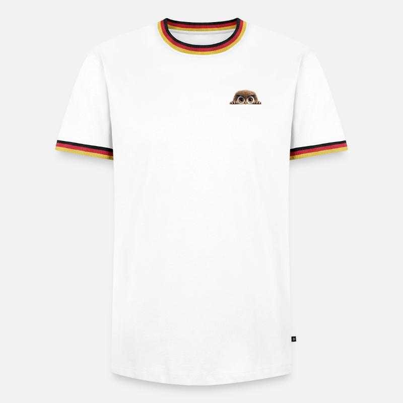 Eule Eulen - Männer Kontrast-T-Shirt - Weiß/Dreifarbig