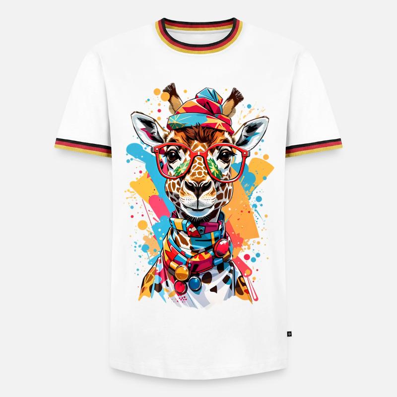 Cool giraffe - Men's Ringer Shirt - white/tricolour